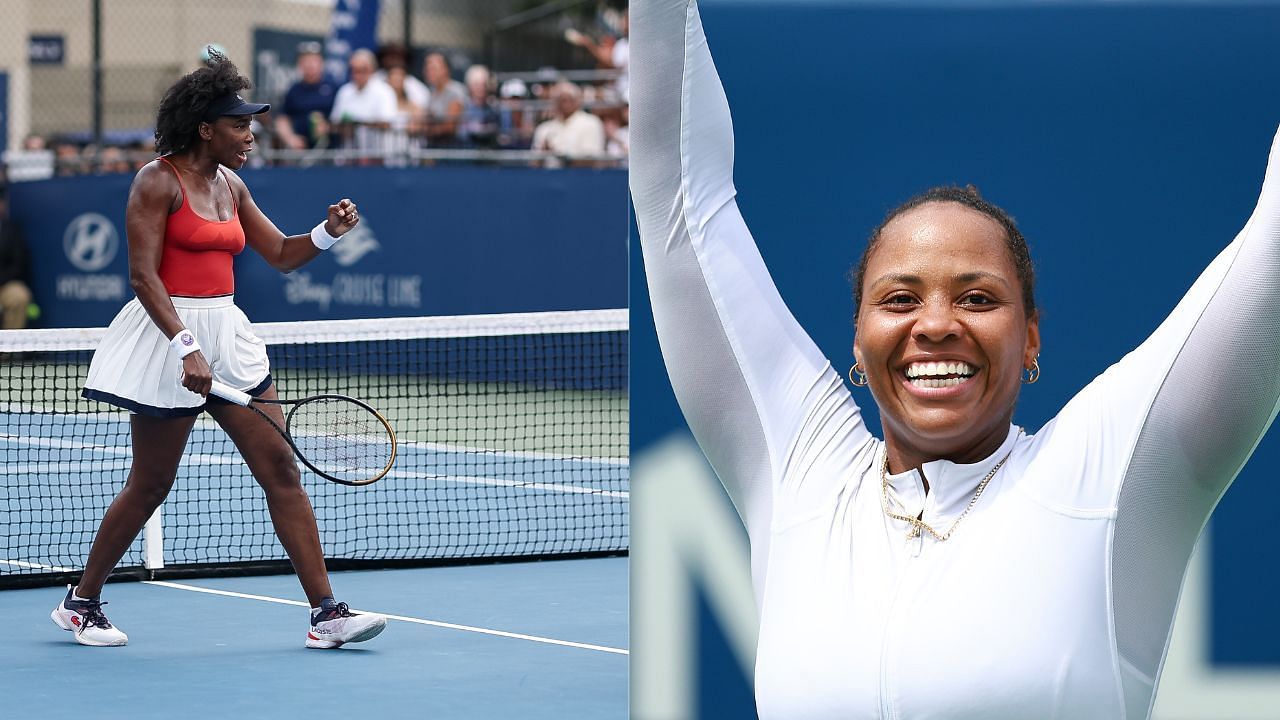 Taylor Townsend reacts after ending Venus Williams &amp; Hailey Baptiste