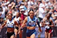 Sydney McLaughlin-Levrone at Prefontaine Classic 2025 (Photo by Ali Gradischer/Getty Images)