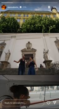 Sienna Betts enjoys timeout from FIBA U19 WC with Jazzy Davidson at Czech Republic (Image via Instagram @siennabetts_)