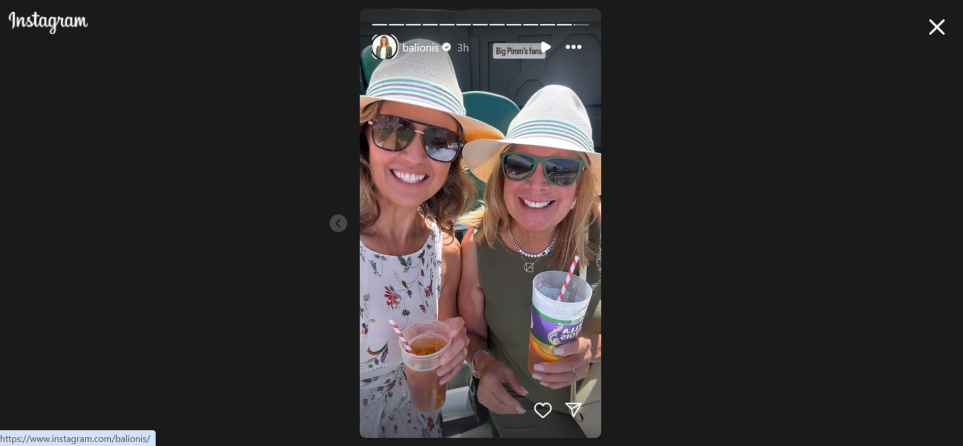 Balionis and her mother at Wimbledon - Source: via @balionis on Instagram