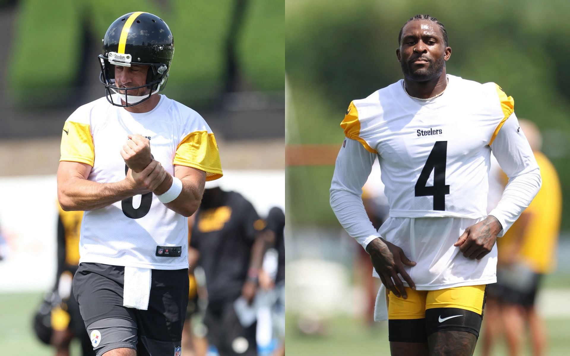 Aaron Rodgers gives DK Metcalf unexpected bathroom advice at Steelers training camp (Credits: IMAGN)