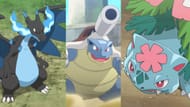 Mega Kanto Starters as seen in the anime (Image via The Pokemon Company)