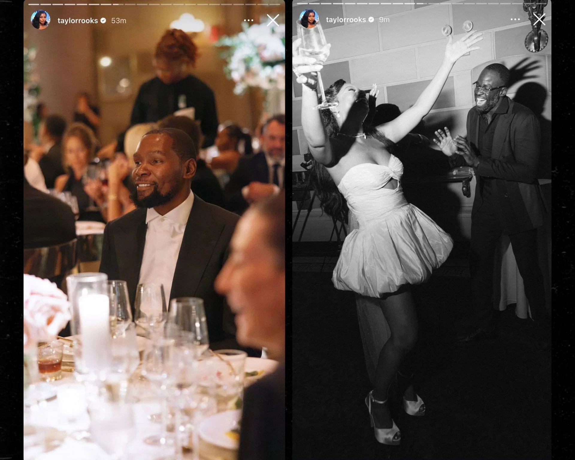 NBA stars Kevin Durant and Draymond Green at Taylor Rooks&#039; wedding (Instagram/@taylorrooks)
