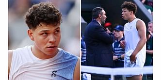 WATCH: Ben Shelton forces official to step in as he loses his cool after Wimbledon clash suspended at crucial moment