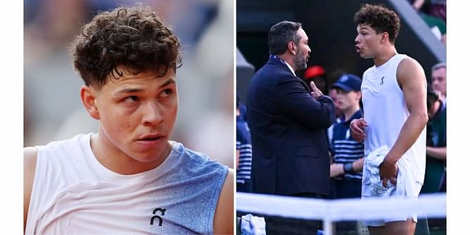 WATCH: Ben Shelton forces official to step in as he loses his cool after Wimbledon clash suspended at crucial moment
