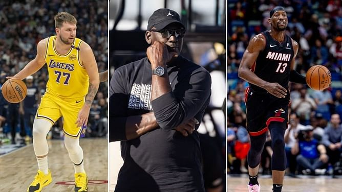 Luka Doncic all smiles as he parties with Michael Jordan and Bam Adebayo