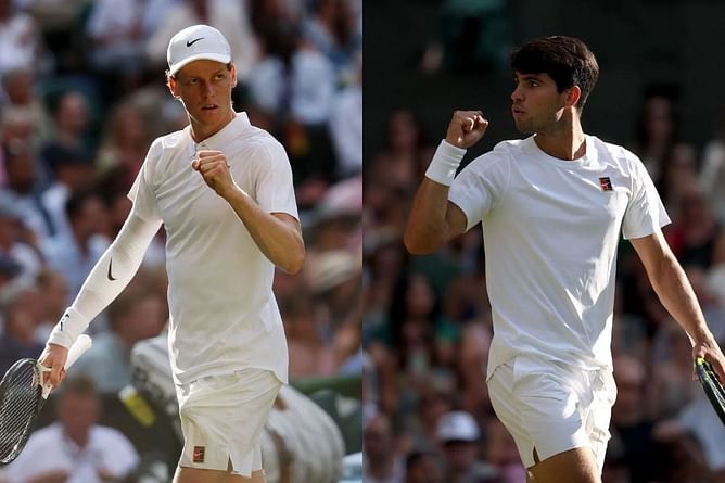 Pictures: Carlos Alcaraz and Jannik Sinner's parents locked in tense focus at Wimbledon as their sons engage in blockbuster final