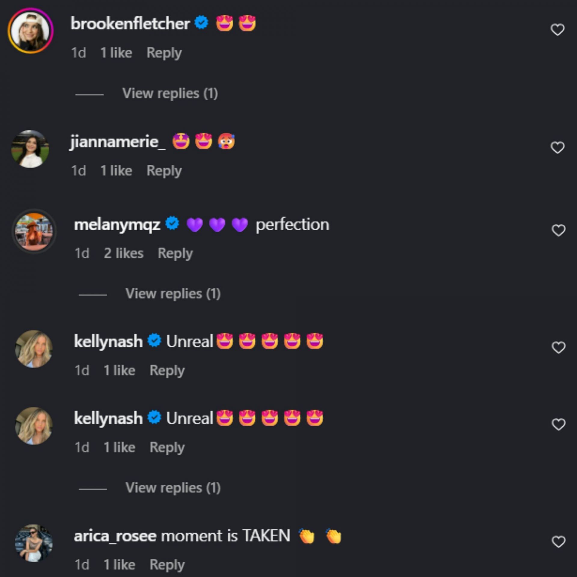 Screenshot of comments [Image Source: Instagram/christenash]