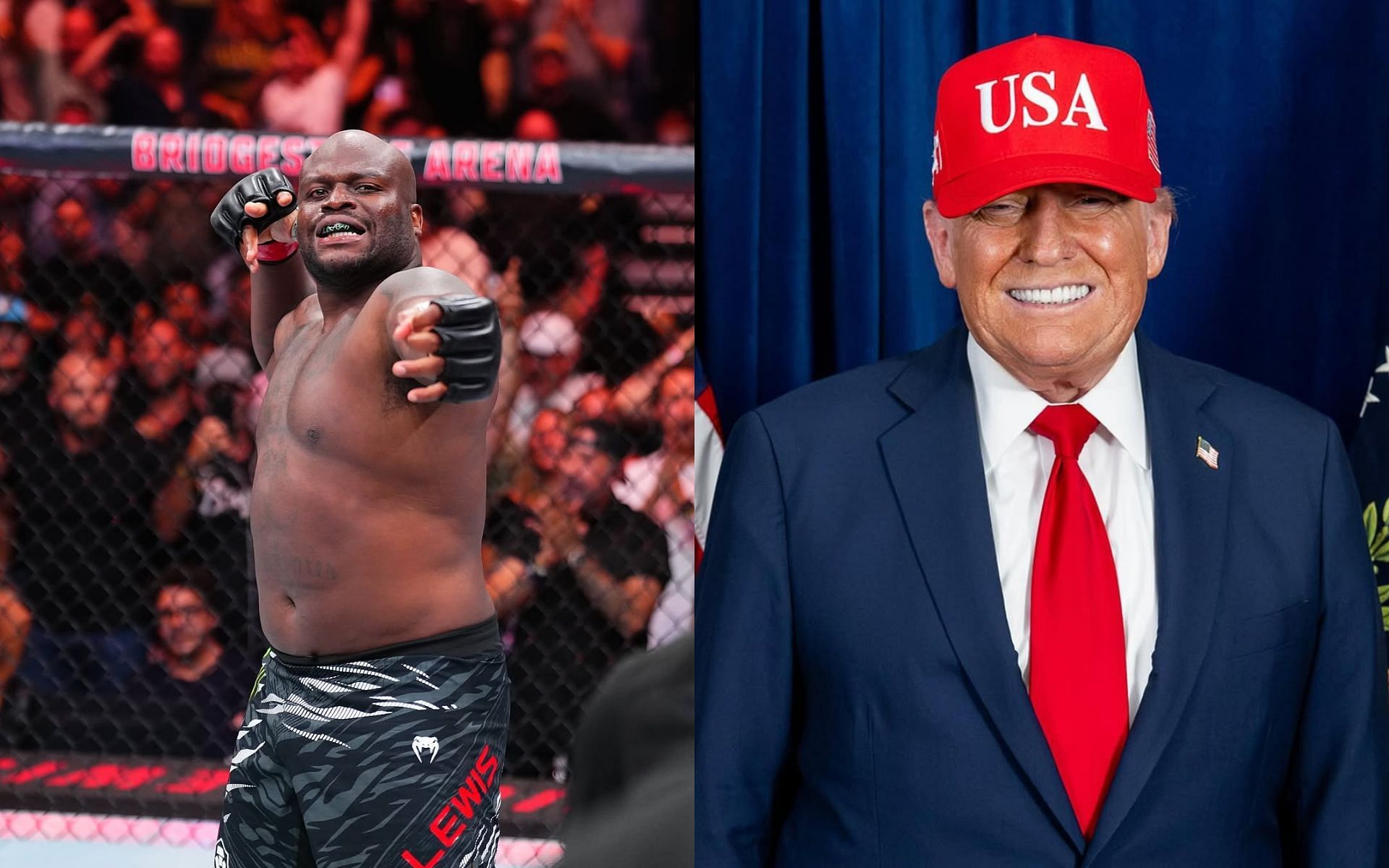 Derrick Lewis labels his UFC Nashville phone call with Donald Trump "classified" during cheeky post fight interview: "Something about terrorist" 