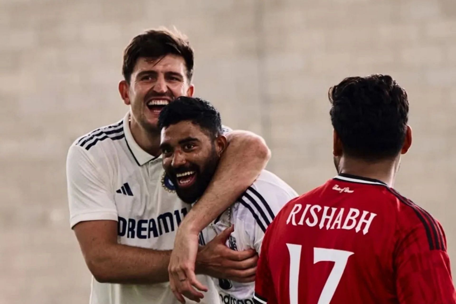 Harry Maguire and Mohammed Siraj (Image via Instagram-@manchesterunited)