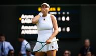 Amanda Anisimova after beating Aryna Sabalenka at the 2025 Wimbledon semifinal. (Source: Getty)