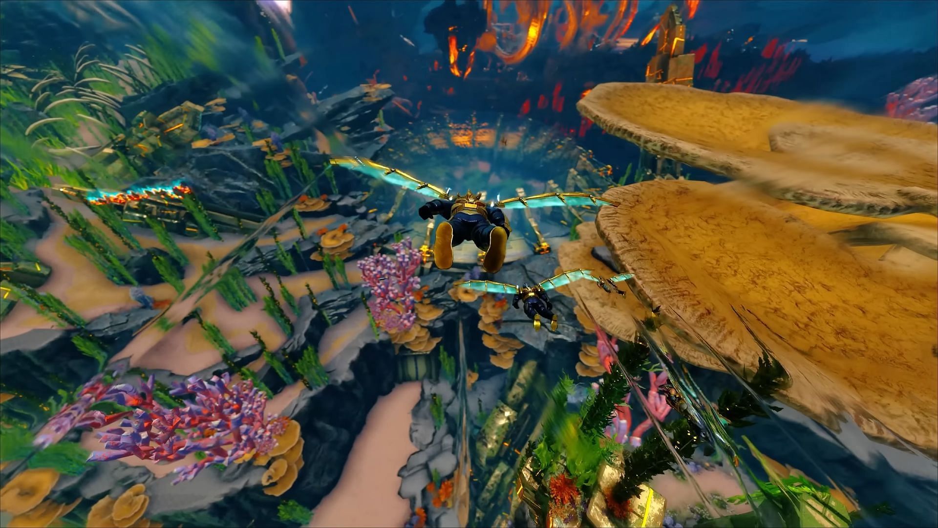 Underwater exploration in ARK Aquatica (Image via Snail Games USA)