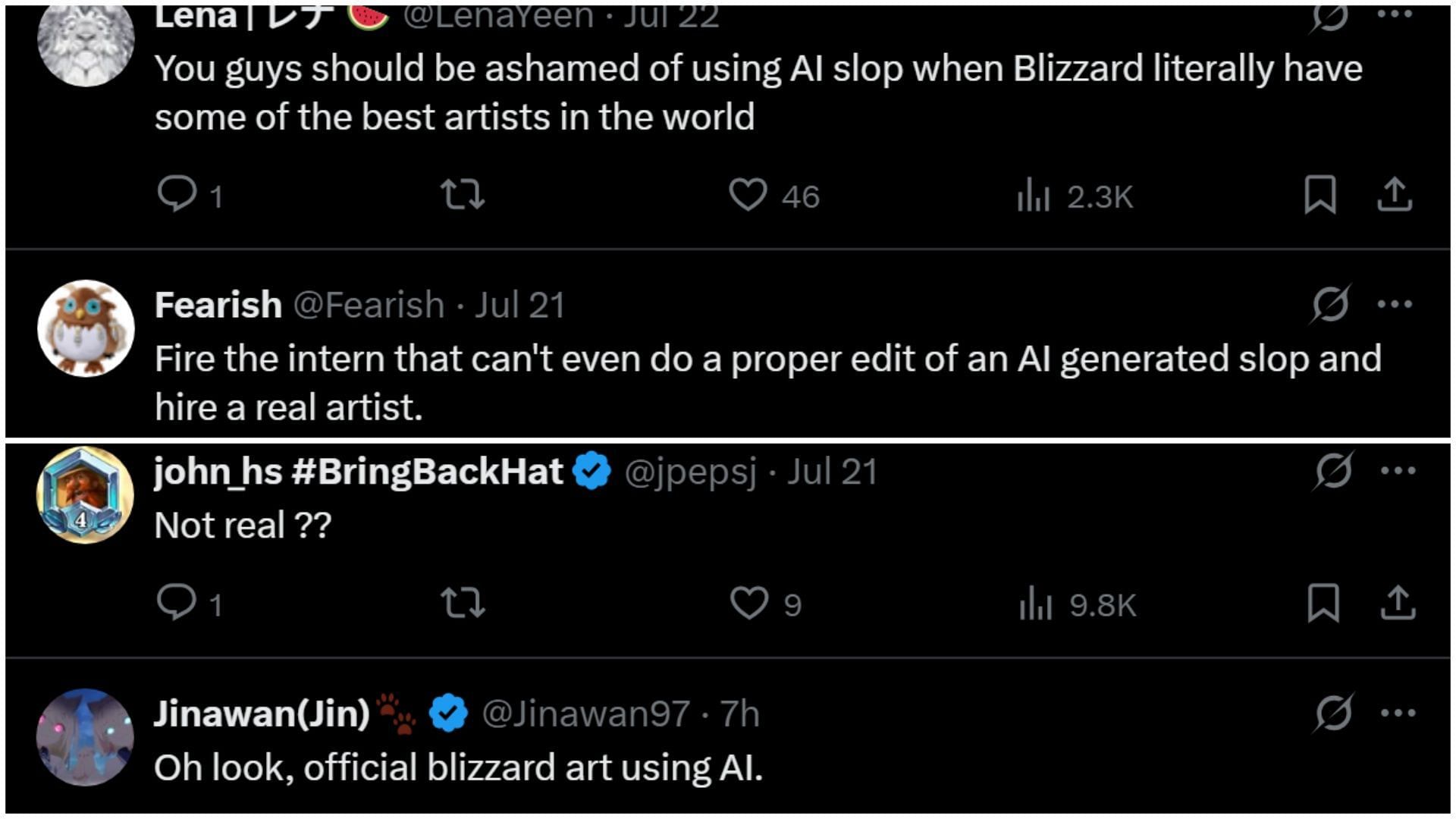 It&#039;s clear that fans immediately felt this was AI, and were disappointed at best, furious at worst (Image via  X.com)