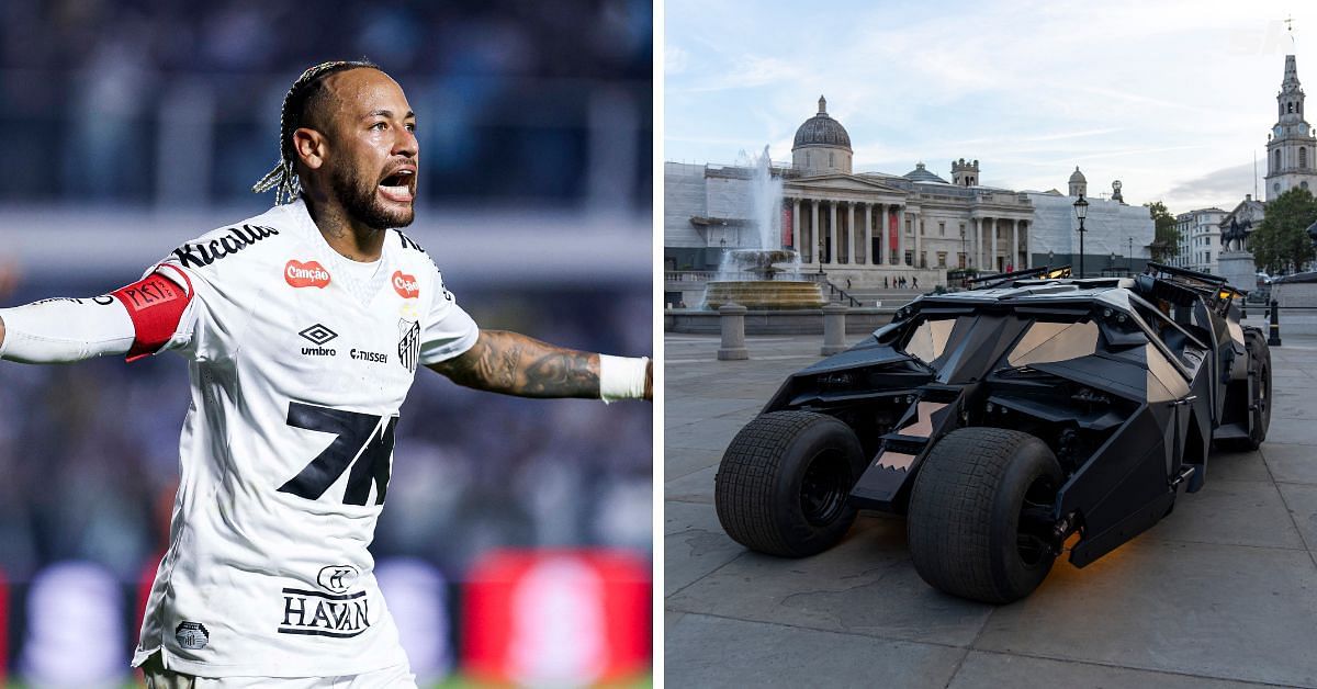 Neymar (left) and the Batmobile