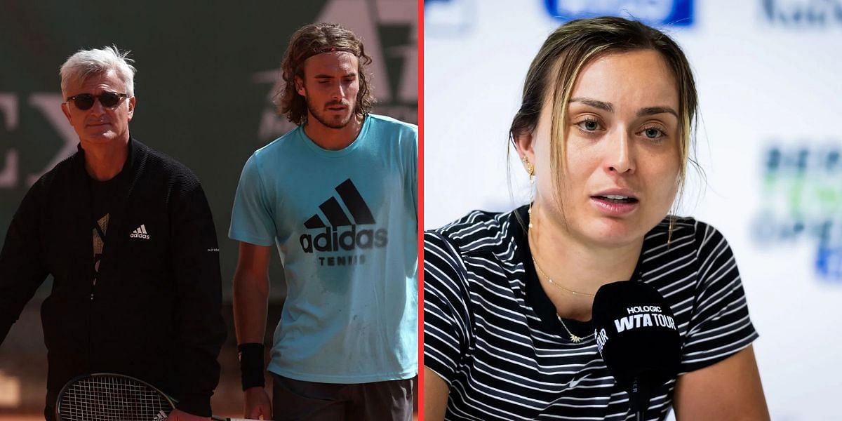 Apostolos Tsitsipas and Stefanos Tsitsipas (left), Paula Badosa (right), Sources: Getty