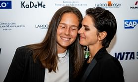 After giving up Russian nationality, openly gay tennis star Daria Kasatkina joins fiancée Natalia to show public support for LGBTQ+ community