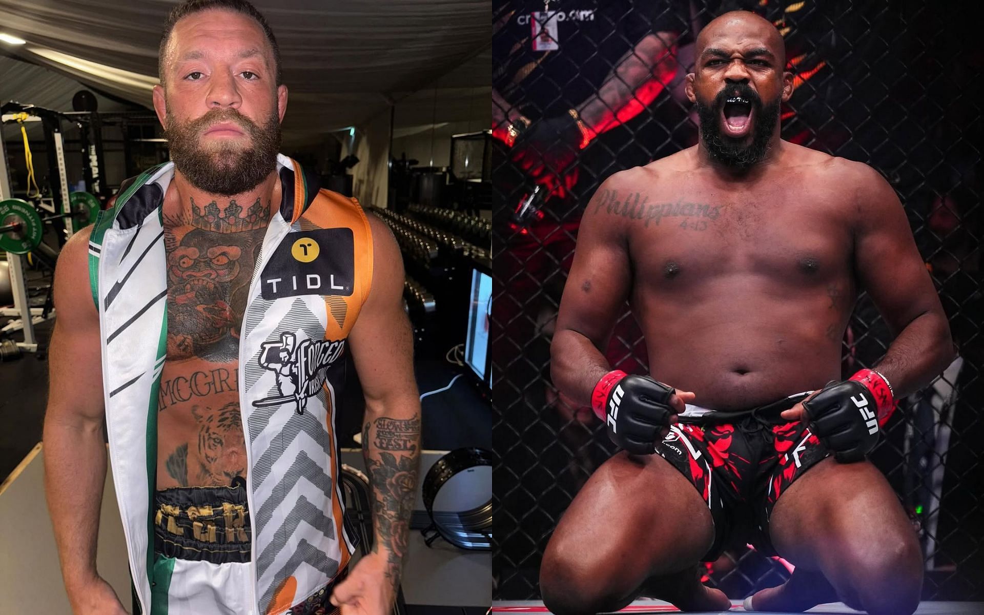 Chael Sonnen talks about Conor McGregor (left) and Jon Jones (right) fighting in a potential UFC event at the White House. [Images courtesy: @thenotoriousmma and @ jonnybones on Instagram]
