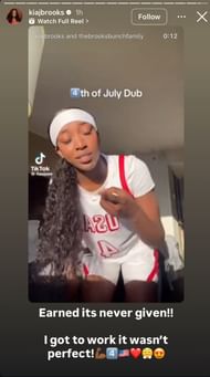 Kia Brooks reacts to Flau’jae Johnson’s post after Fourth of July win at FIBA AmeriCup - Image source: Instagram/kiajbrooks