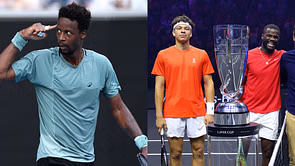 Ben Shelton and Gael Monfils react as Frances Tiafoe shows off his intense training for Citi DC Open