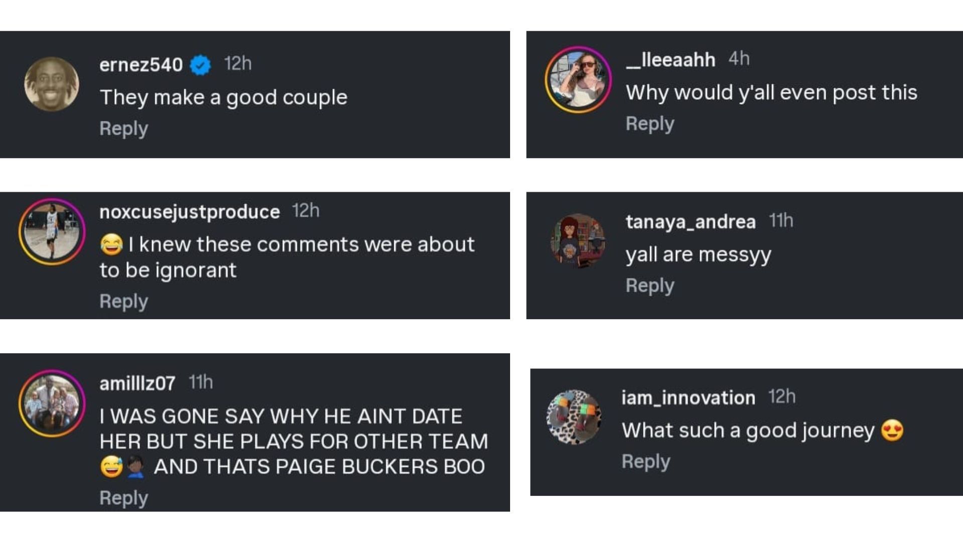 Comments on the post about Azzi Fudd and James Wood