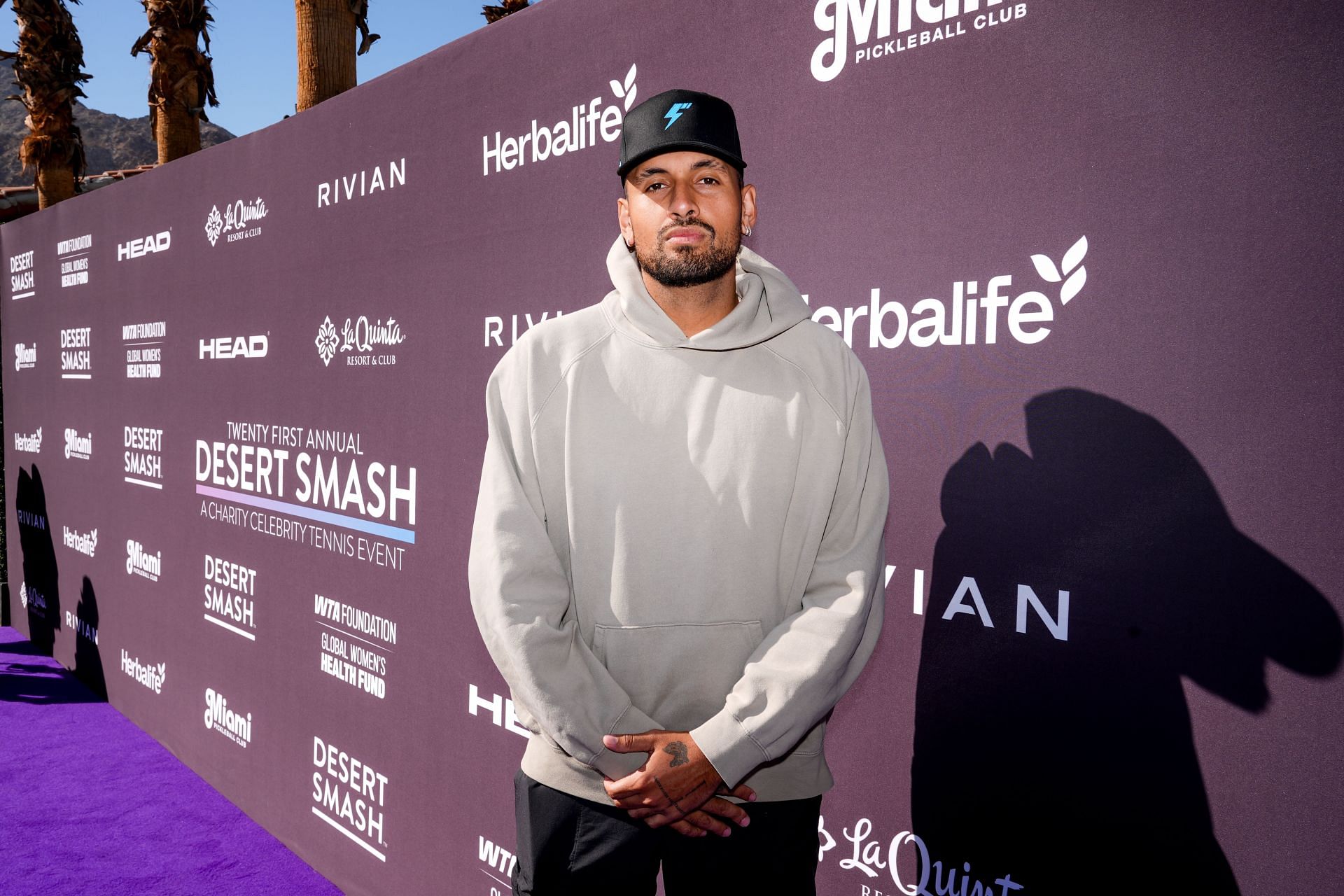 Nick Kyrgios at the 2nd Annual Desert Smash Pickleball Challenge with WTA Foundation&#039;s Global Women&#039;s Health Fund in support of UNICEF - Source: Getty
