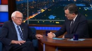 Bernie Sanders discusses cancer research (Image via YouTube/The Late Show with Stephen Colbert)
