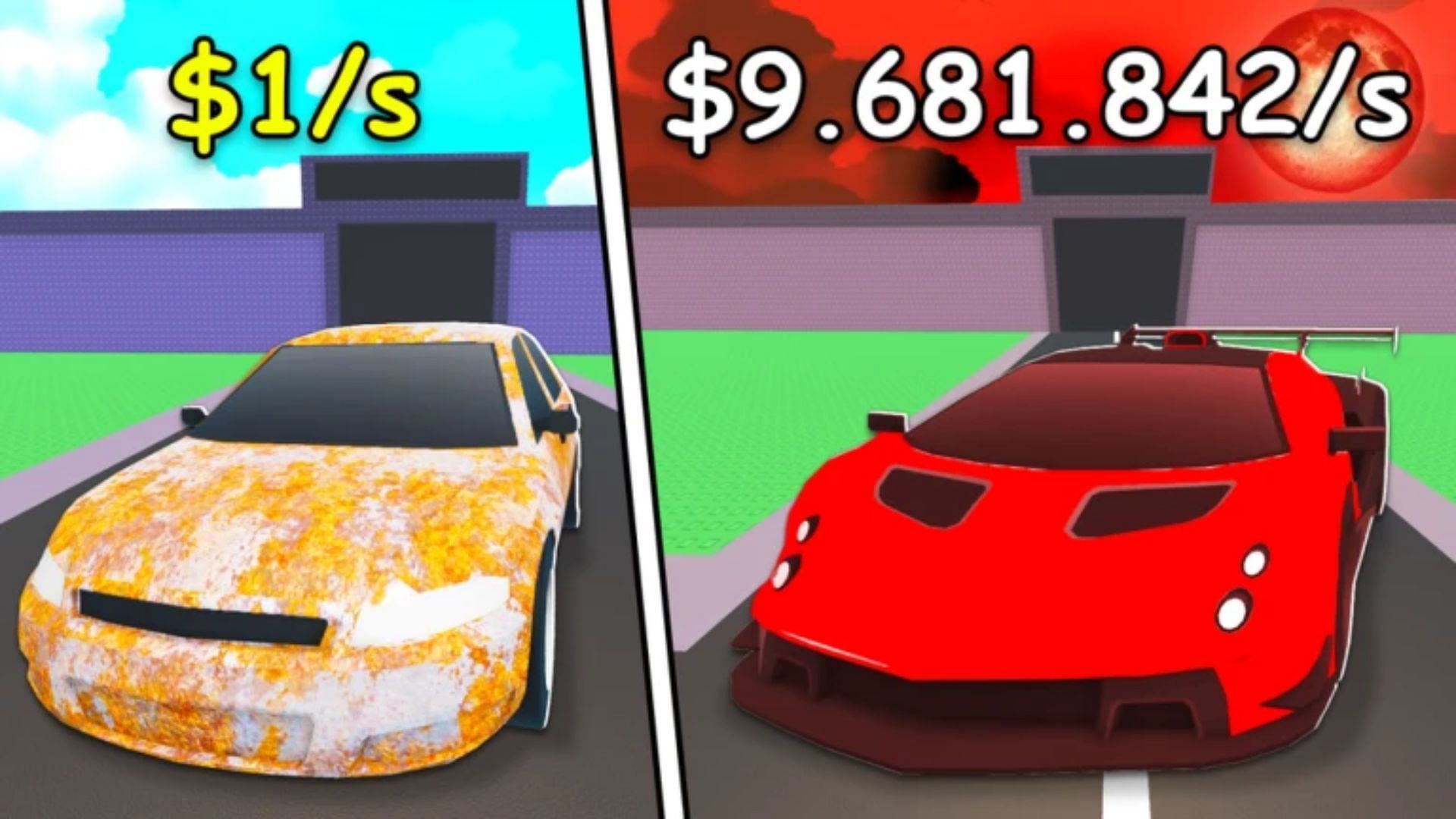 Purchase and steal different cars of various rarities in Steal a Car (Image via Roblox)