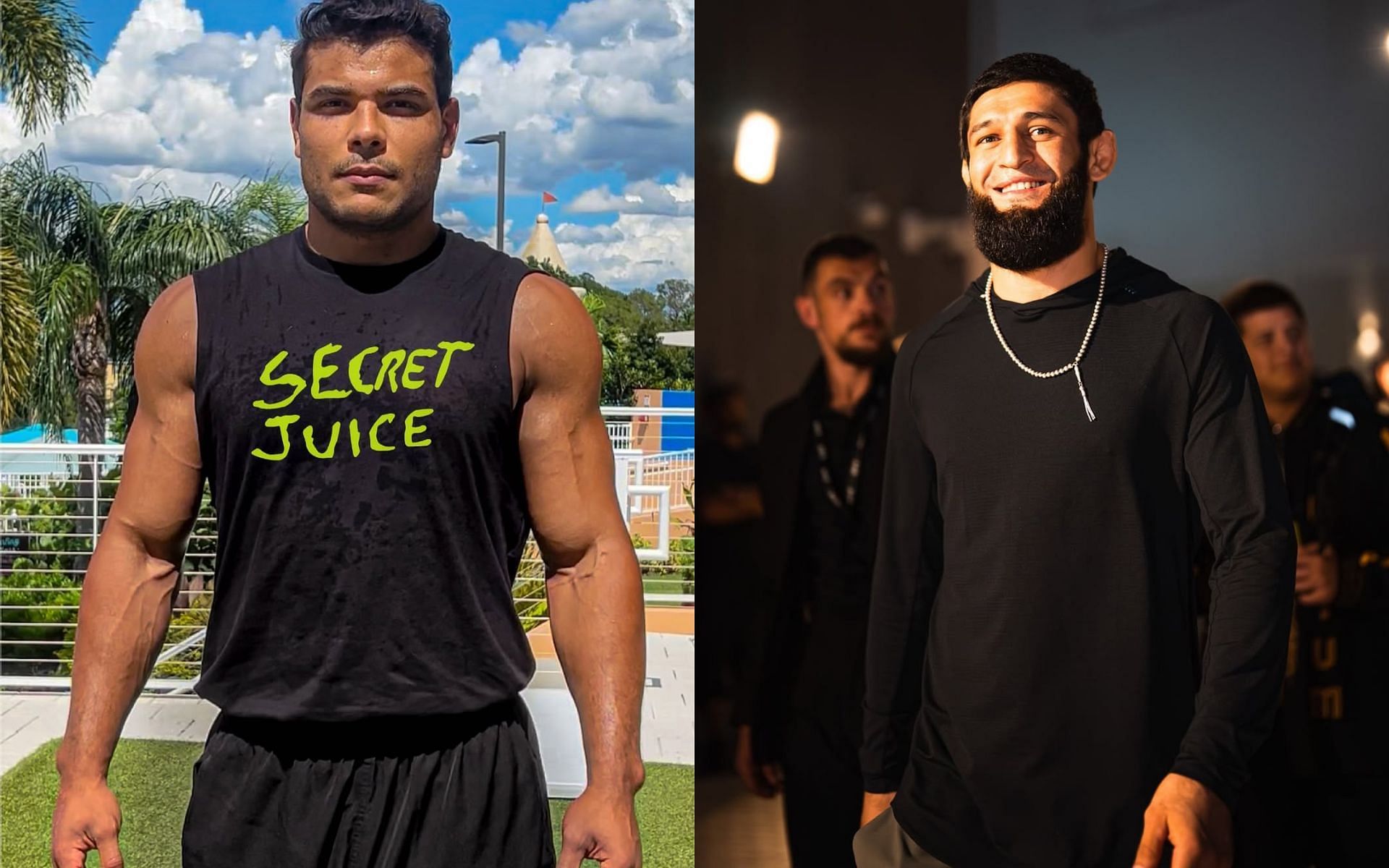 Paulo Costa (left) slams Khamzat Chimaev (right). [Images courtesy: @borrachinhamma and @khamzat_chimaev on Instagram]