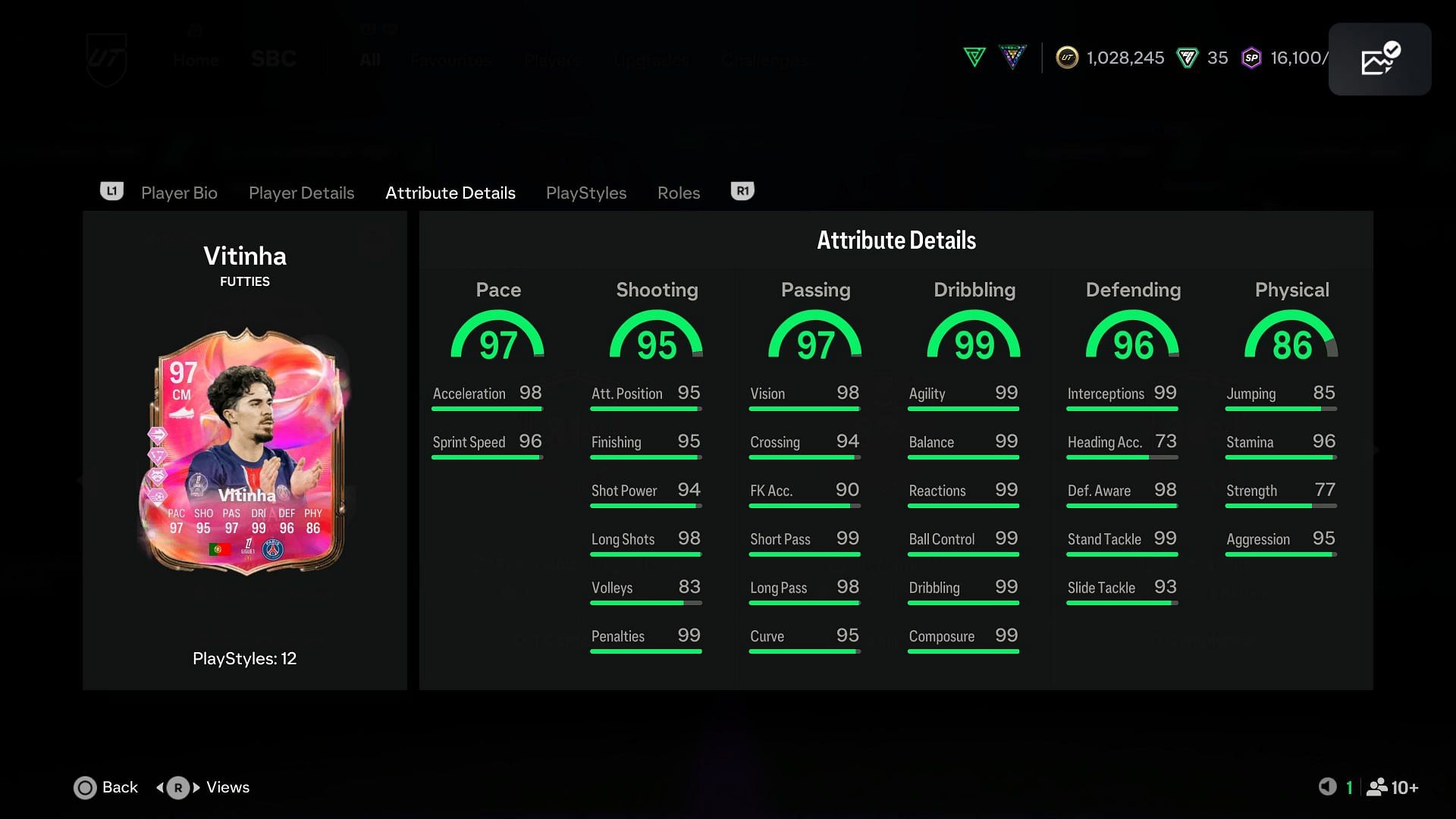 The stats (Image via EA Sports)