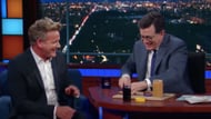 Ramsay critiques Colbert's PB&J (Image via YouTube/The Late Show with Stephen Colbert)
