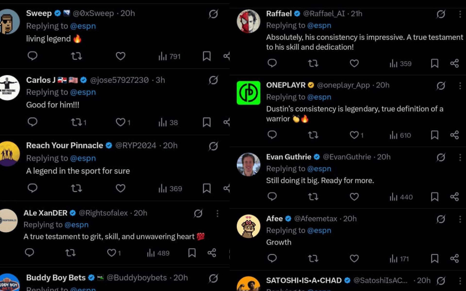 Fans&#039; reaction. [Screenshots courtesy: @espn on X]