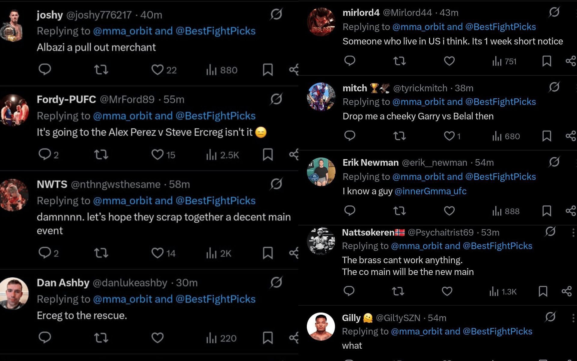 Fans&#039; reaction. [Screen shots courtesy: @mma_orbit on X]
