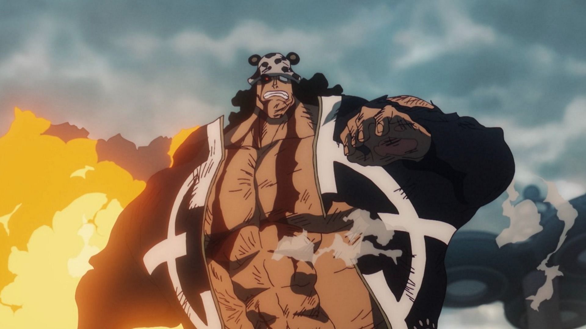 Kuma returns to Egghead Island in the anime (Image via Toei Animation)