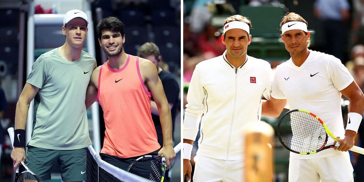 Alcaraz, Sinner, Nadal and Federer - Image Source: Getty 