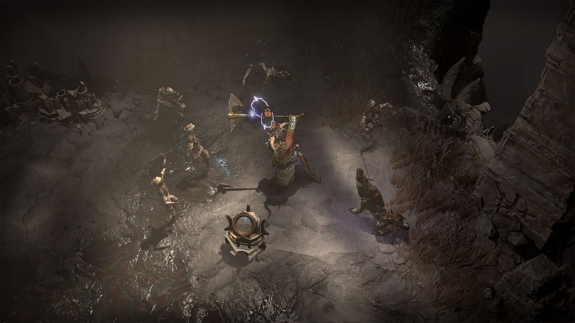 In this build the Lunging Strike skill is used to proc the bleeding effect on the Rage of Harrogath Unique Item