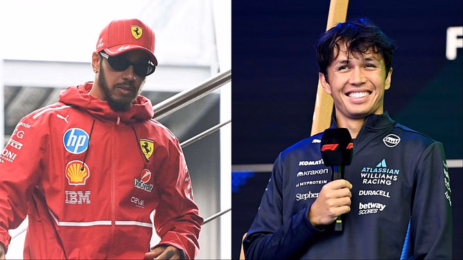 Alex Albon “very happy” after intense Lewis Hamilton battle in Spa