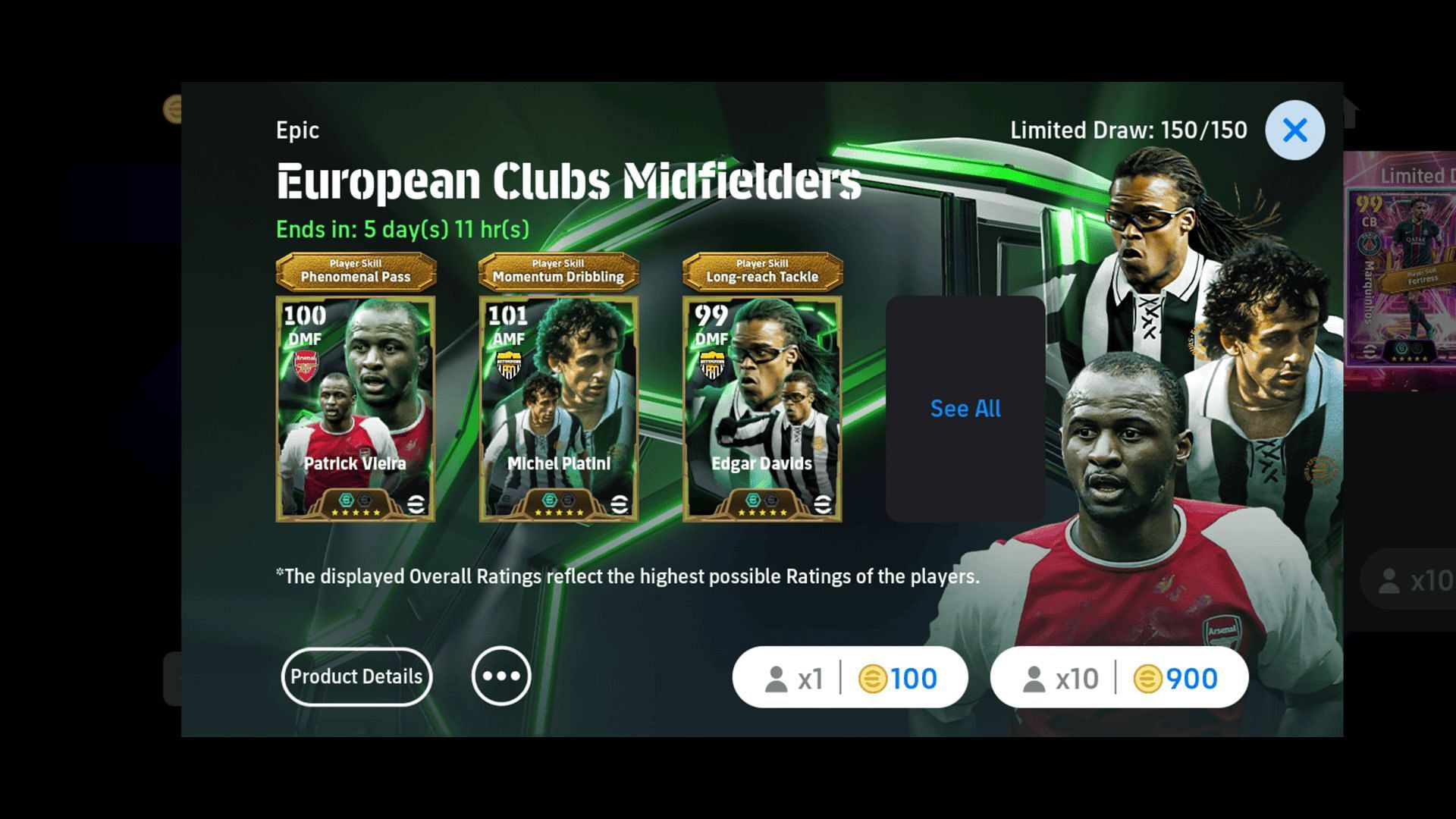 eFootball 2025 European Club Midfielders Pack