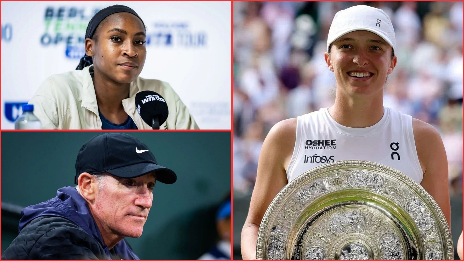 Coco Gauff (top) Brad Gilbert (bottom) Iga Swiatek (R) | Getty