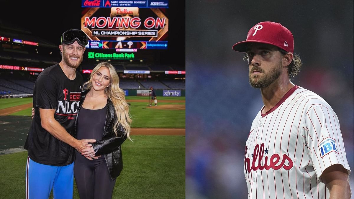 Zack Wheeler's wife Dominique reacts to Phillies pitcher Aaron Nola's major MLB achievement