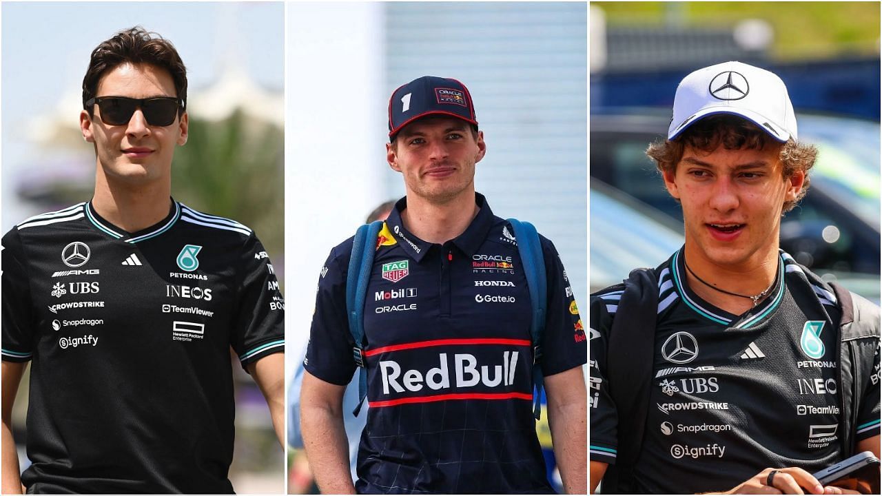 In Picture: George Russell, Max Hamilton and Kimi Antonelli (from Left). Credit: Getty Images