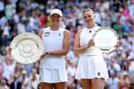 Iga Swiatek and Amanda Anisimova at Wimbledon 2025 - Source: Getty