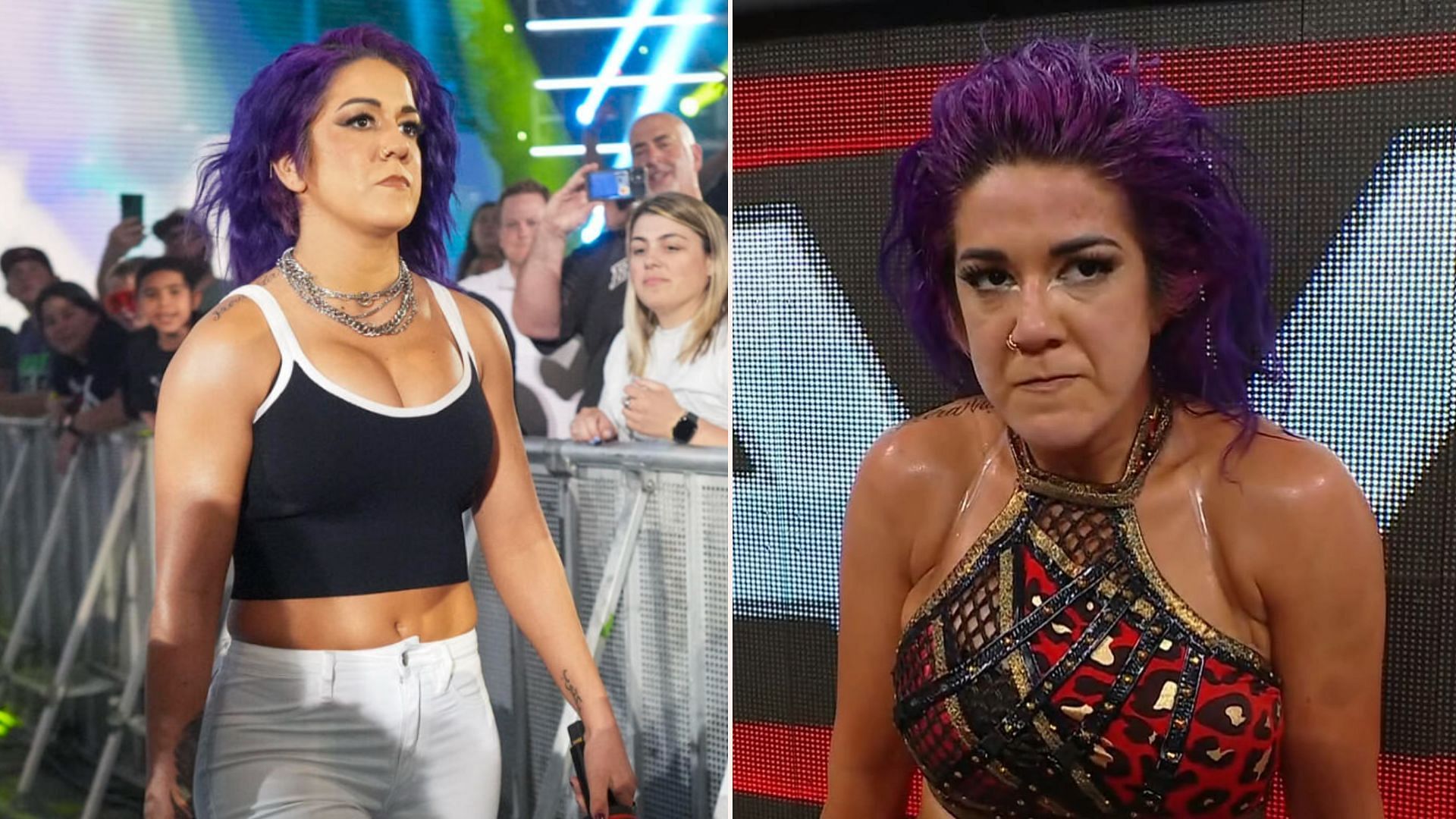 Bayley on RAW [Picture credits: WWE.com (left) and the star
