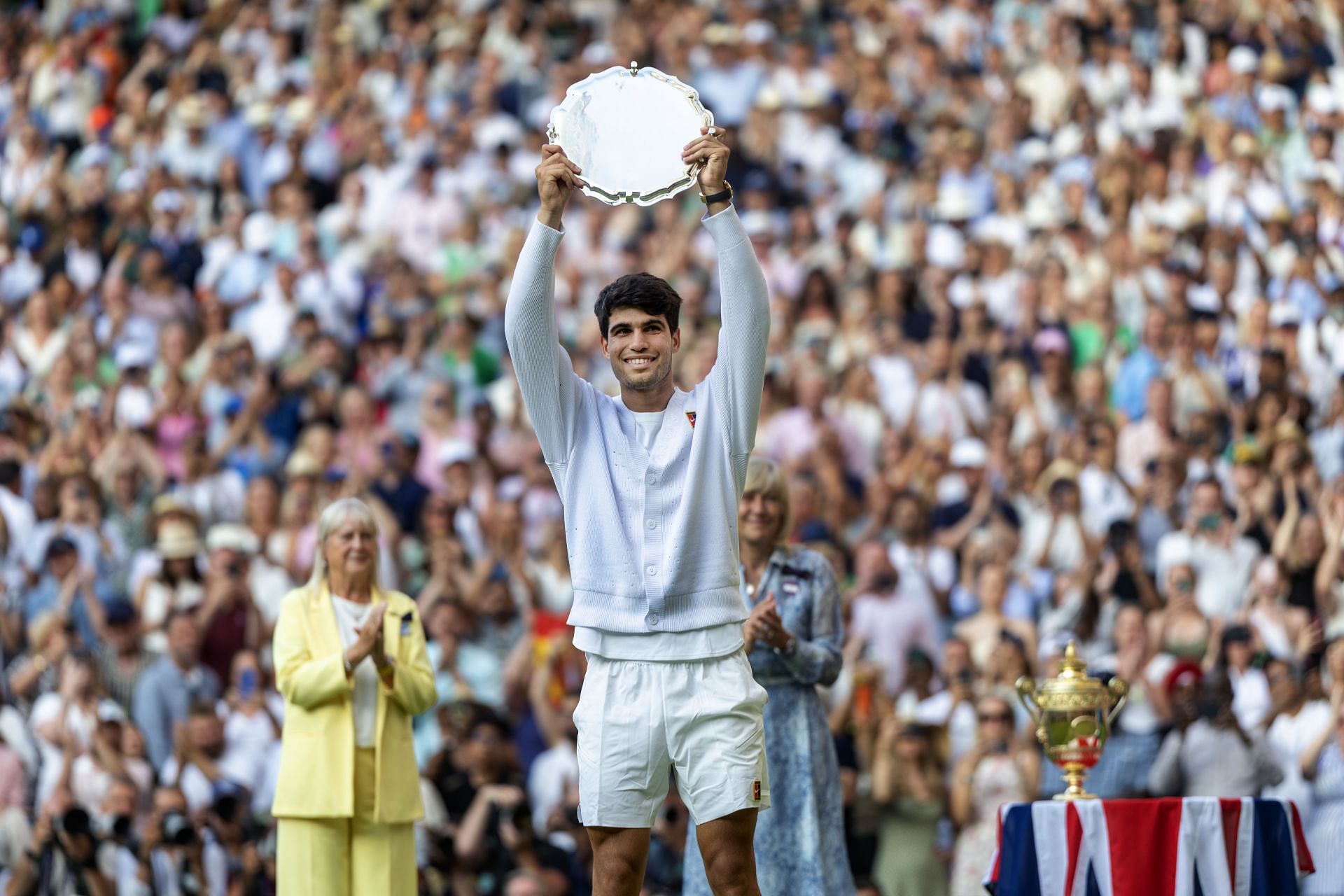 Alcaraz at Wimbledon 2025. - Source: Getty