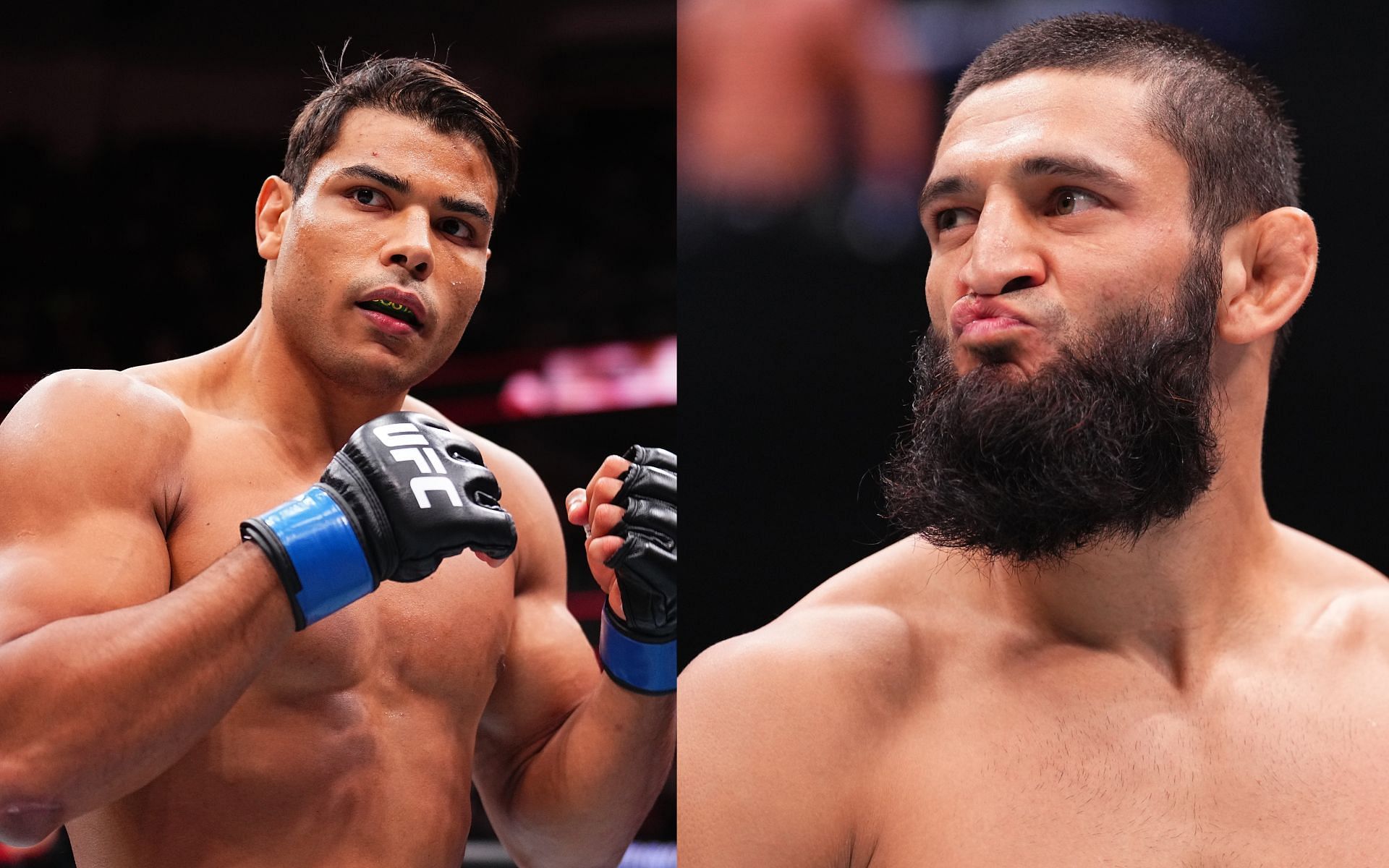 Paulo Costa (left) alleges Khamzat Chimaev (right) sent derogatory messages to partner. [Images courtesy: Getty]