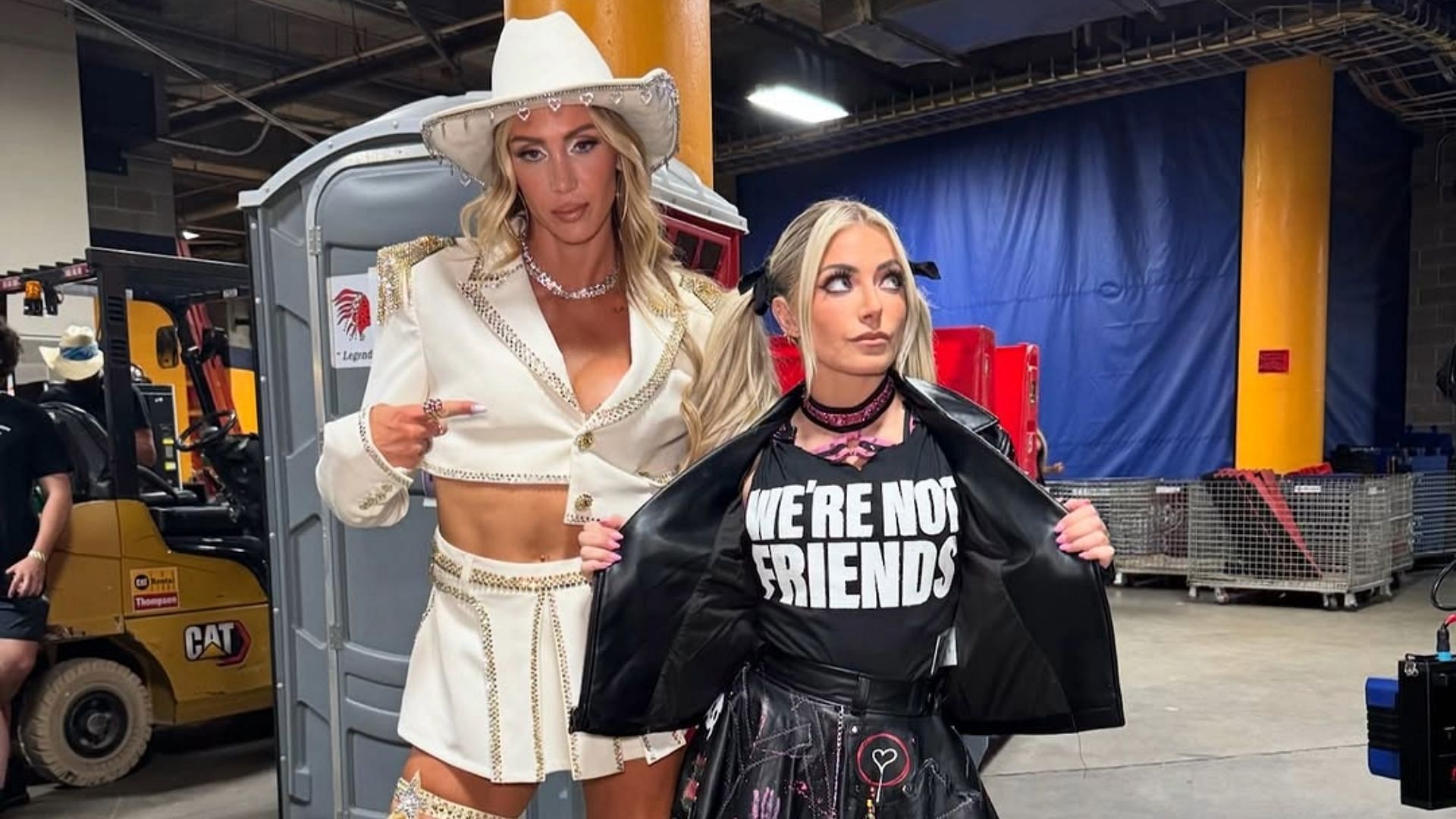 Alexa Bliss and Charlotte Flair backstage (Photo credits: Flair
