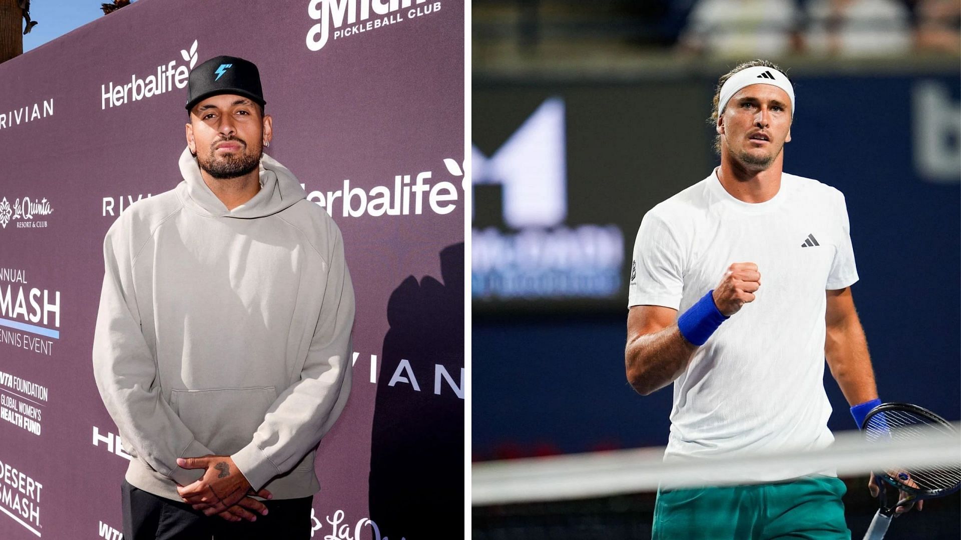 Nick Kyrgios [L] and Alexander Zverev [R] | Source: Getty Images