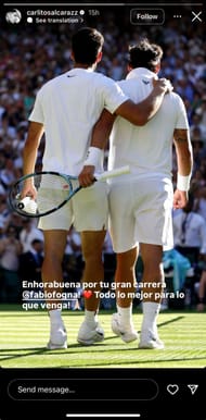 Carlos Alcaraz's Instagram story (@carlitosalcarazz)