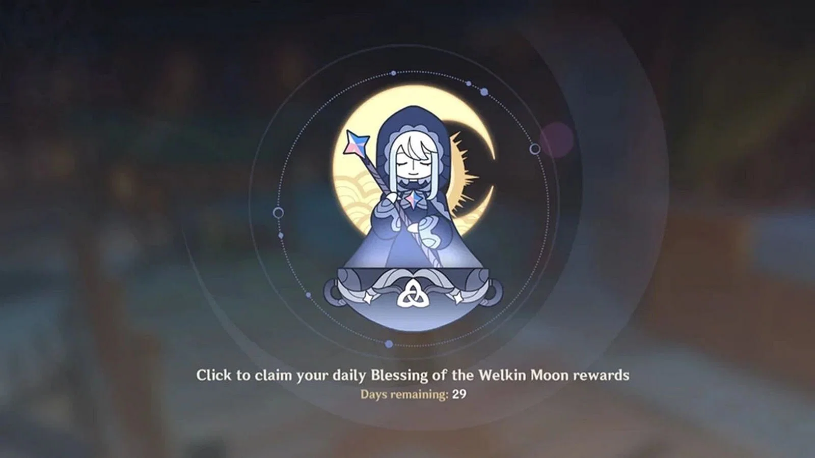 Blessing of the Welkin Moon reward (Image via HoYoverse)