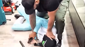 Corey2U gets thrown to the ground after getting caught by YourRAGE trying to sell latter's $250,000 chain