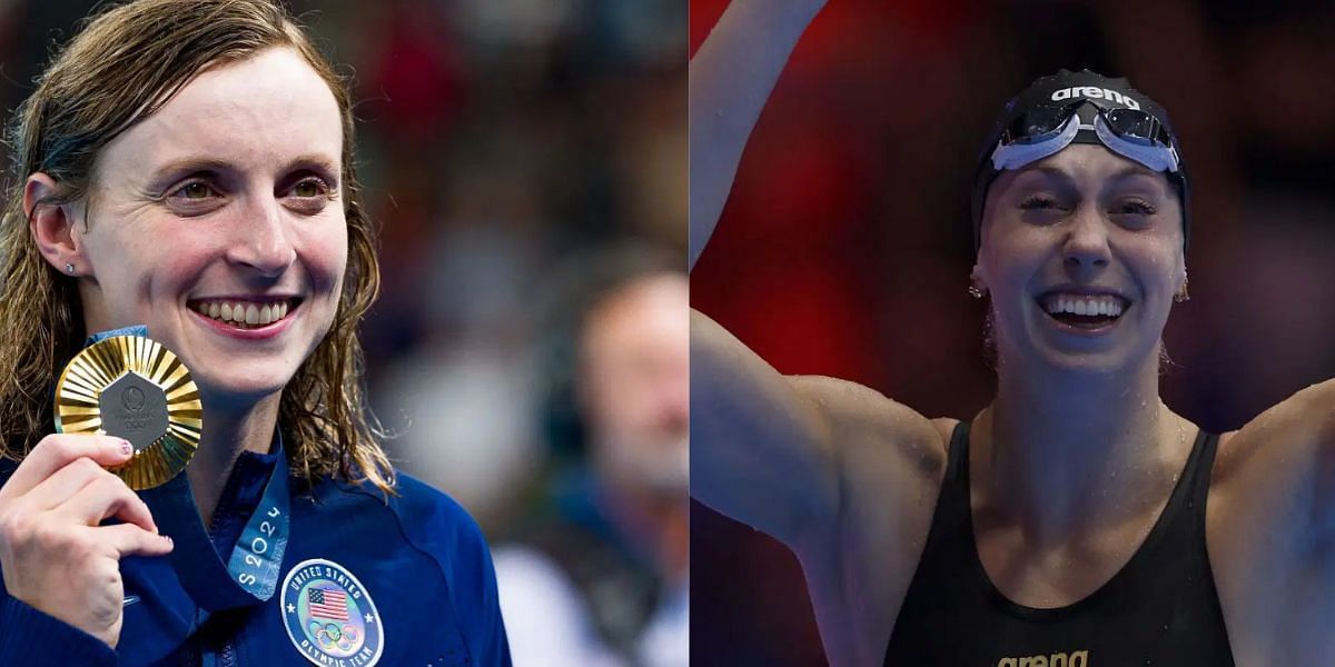 Katie Ledecky (L) and Gretchen Walsh (R). PHOTO: Getty Images